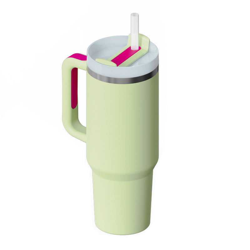 40oz Insulated Stainless Steel Tumbler with Handle, Straw, and Lid