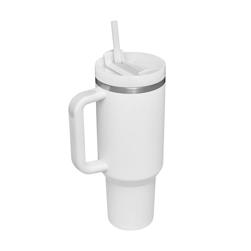 40oz Insulated Stainless Steel Tumbler with Handle, Straw, and Lid