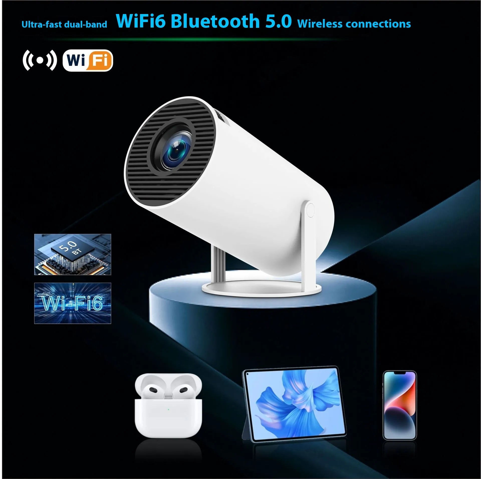 HY300 Pro Projector Home Theater Entertainment Portable Small Projector