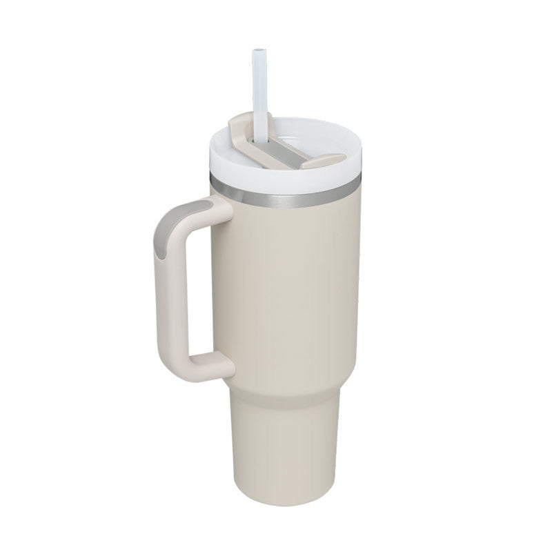 40oz Insulated Stainless Steel Tumbler with Handle, Straw, and Lid