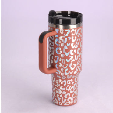 40oz Insulated Stainless Steel Tumbler with Handle, Straw, and Lid