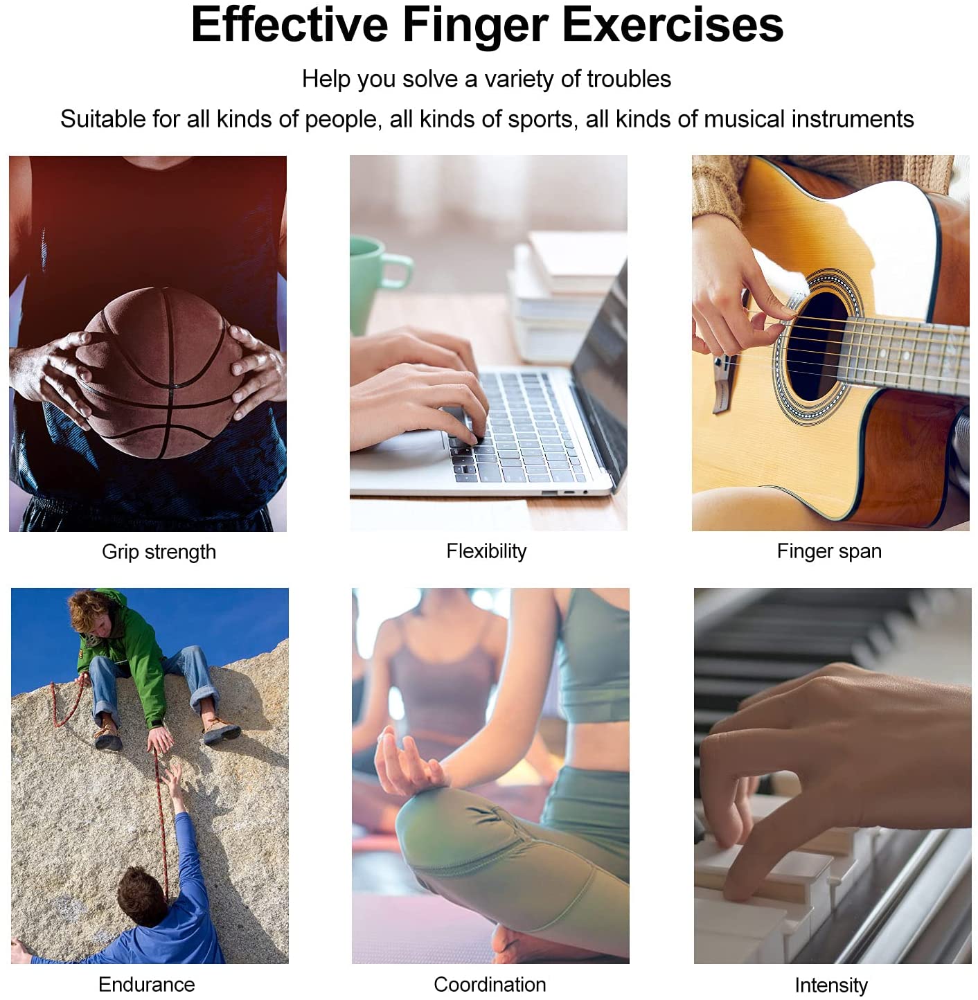 Silicone Finger Stretcher and Hand Grip Strengthening Trainer.
