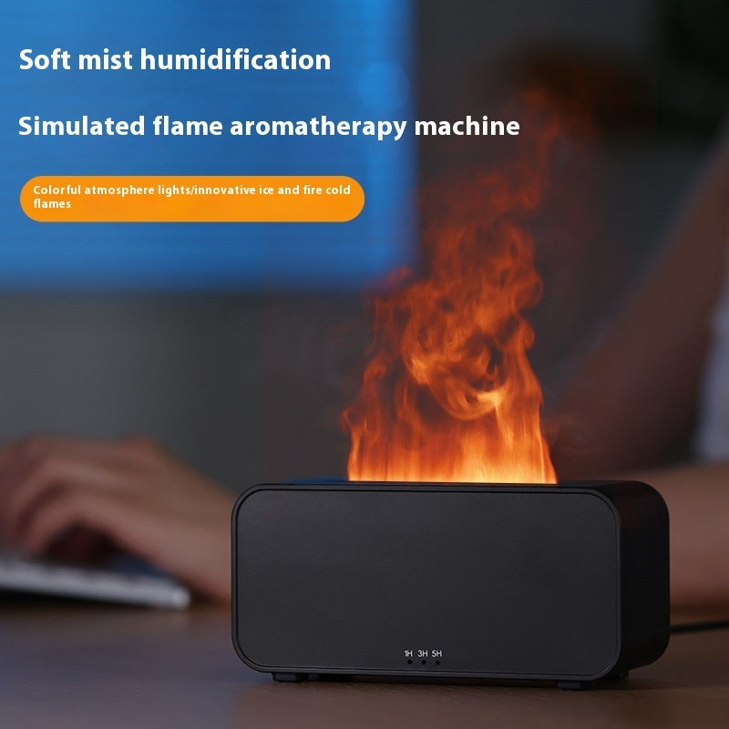 USB Timed Flame Humidifier and Aromatherapy Aroma Diffuser.