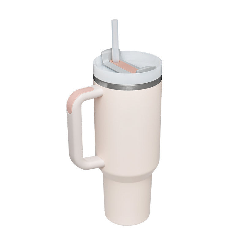 40oz Insulated Stainless Steel Tumbler with Handle, Straw, and Lid