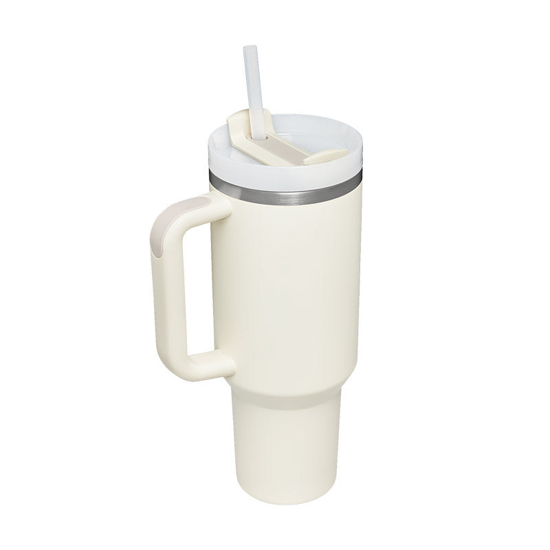 40oz Insulated Stainless Steel Tumbler with Handle, Straw, and Lid
