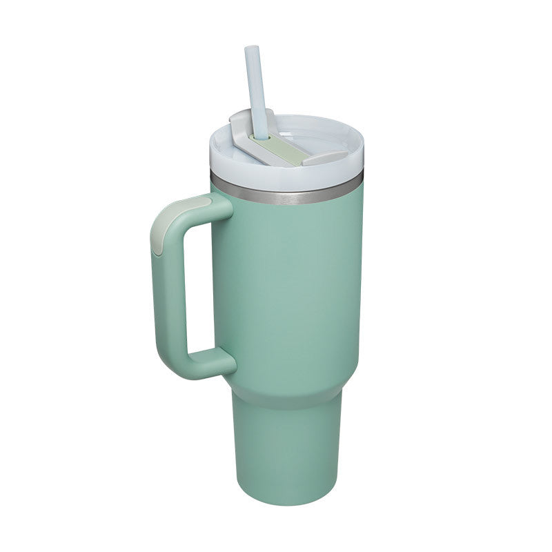 40oz Insulated Stainless Steel Tumbler with Handle, Straw, and Lid