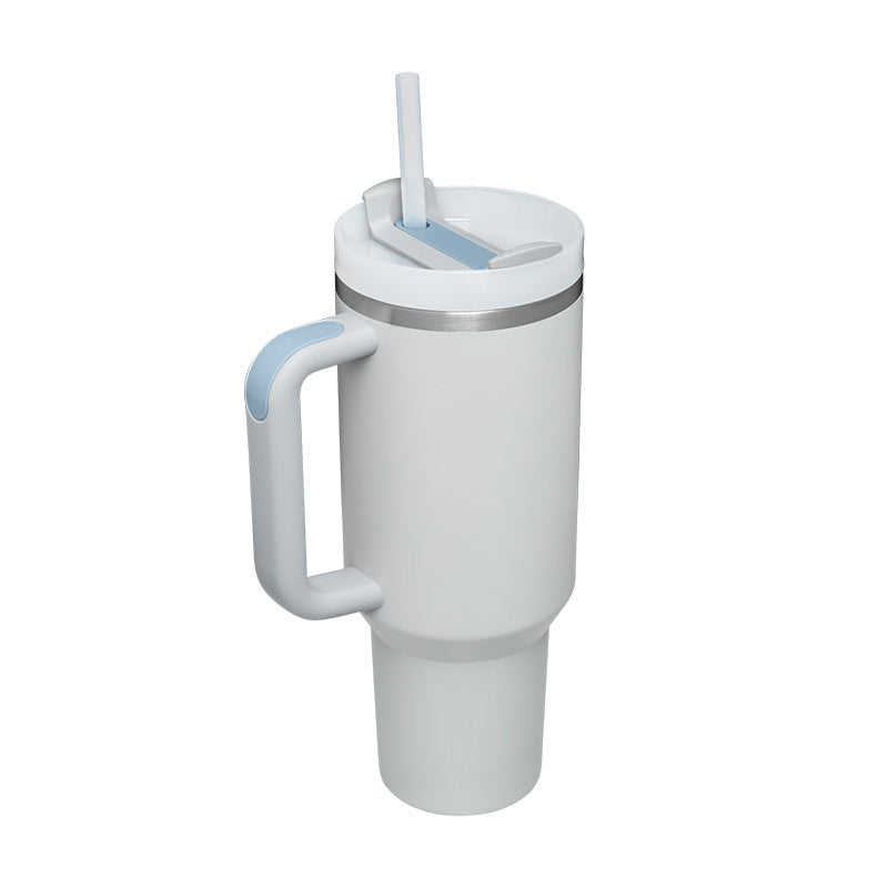 40oz Insulated Stainless Steel Tumbler with Handle, Straw, and Lid