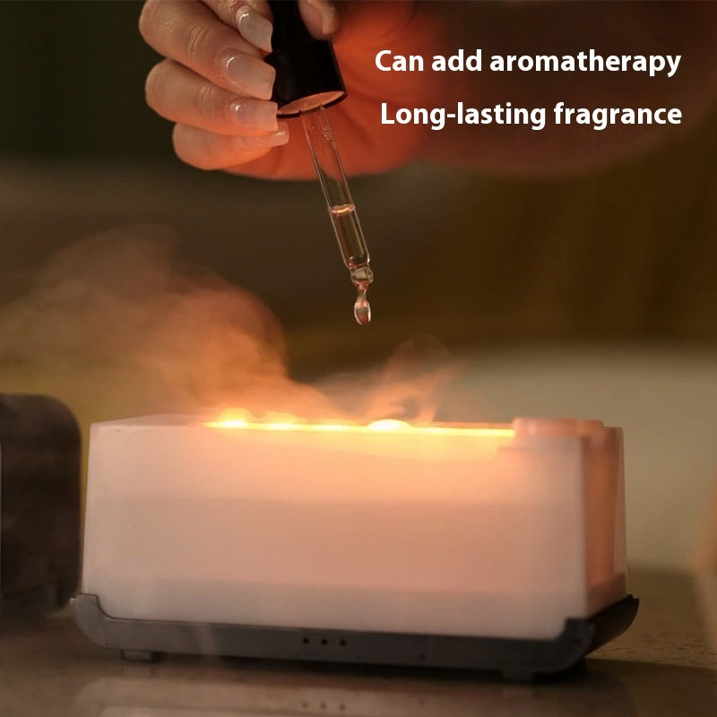 USB Timed Flame Humidifier and Aromatherapy Aroma Diffuser.