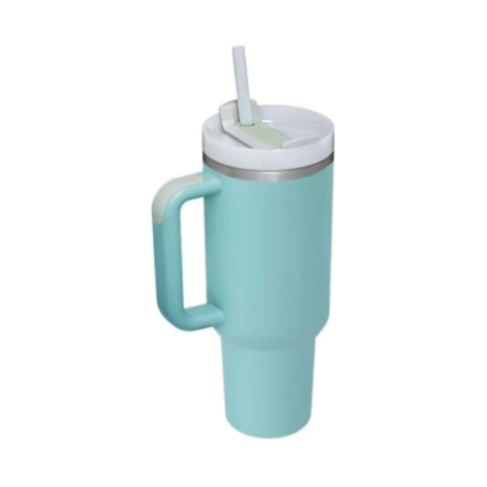 40oz Insulated Stainless Steel Tumbler with Handle, Straw, and Lid