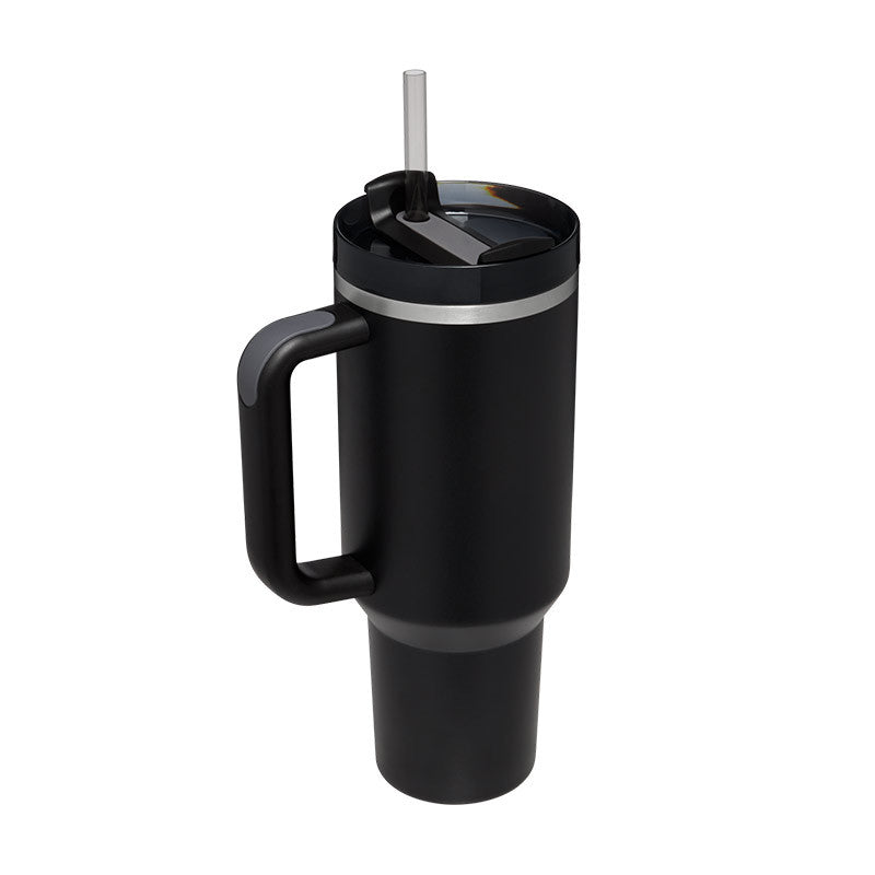 40oz Insulated Stainless Steel Tumbler with Handle, Straw, and Lid