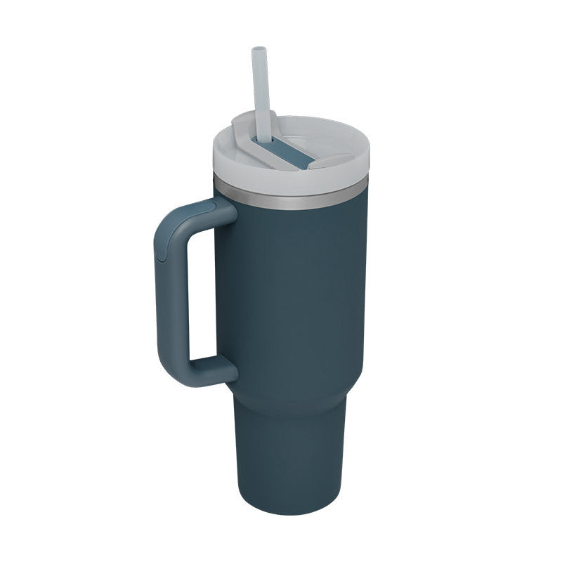 40oz Insulated Stainless Steel Tumbler with Handle, Straw, and Lid