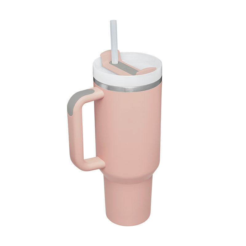 40oz Insulated Stainless Steel Tumbler with Handle, Straw, and Lid