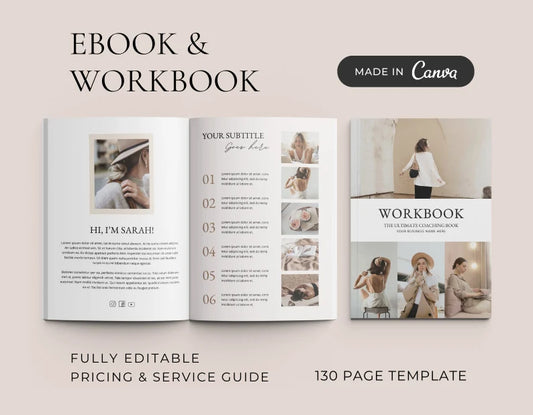 130 Page Ebook Template | Coaching Course Template |