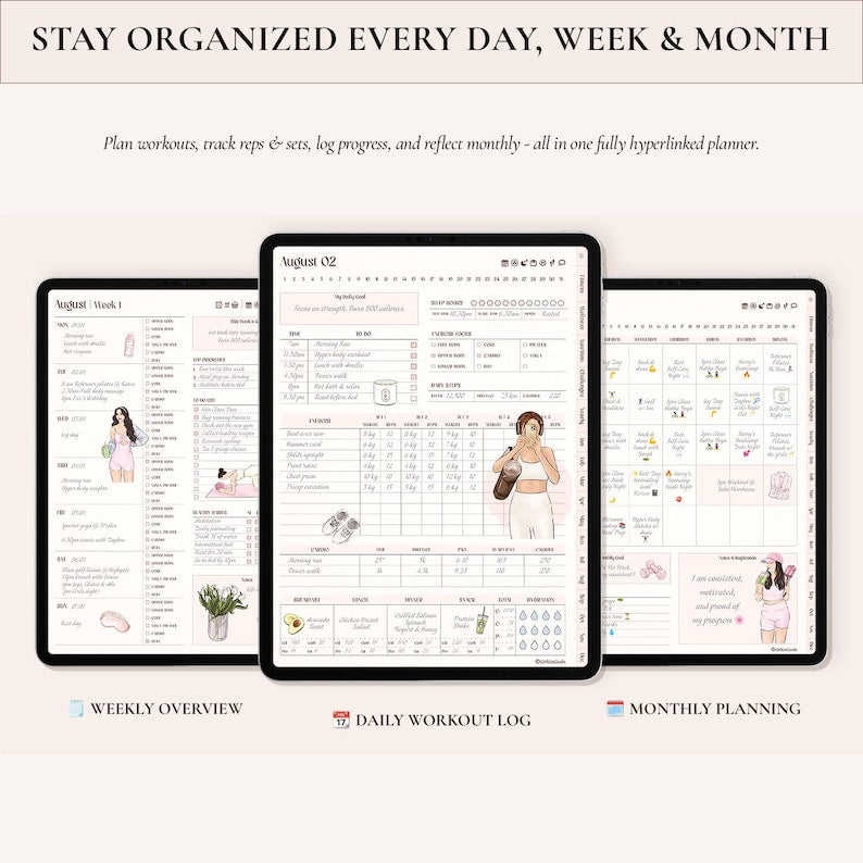 Digital Fitness Planner, Weight Loss Journal