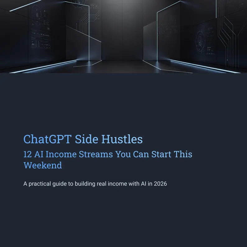 ChatGPT Side Hustles eBook: 12 AI Income Streams (Digital PDF Guide)