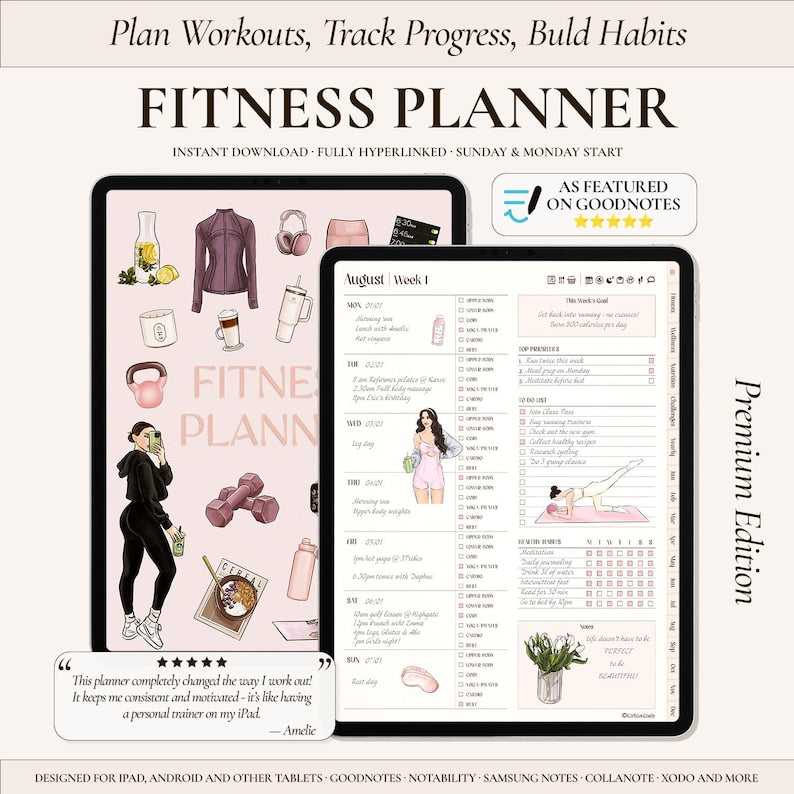 Digital Fitness Planner, Weight Loss Journal
