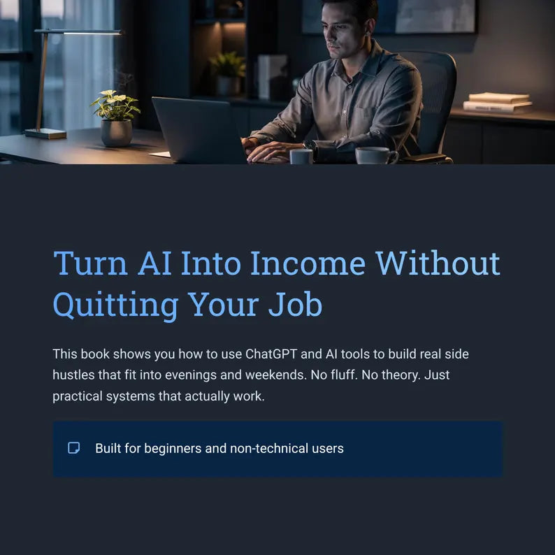 ChatGPT Side Hustles eBook: 12 AI Income Streams (Digital PDF Guide)